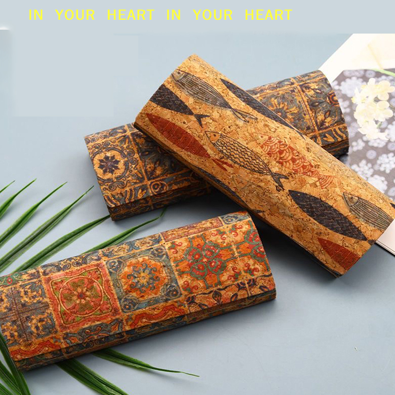 Men Accessories To Look Good - Natural Cork Glasses Case Hard Shell