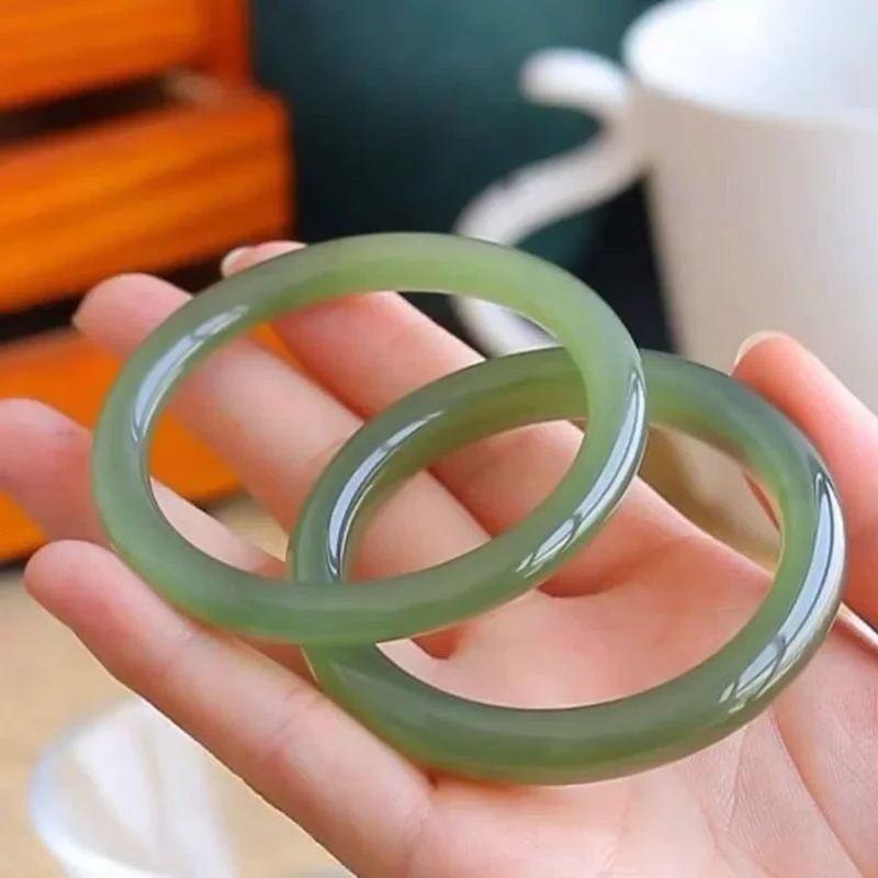 Men Accessories Jewellery - Chinese Hetian Jade Bracelet 54-64mm Charm