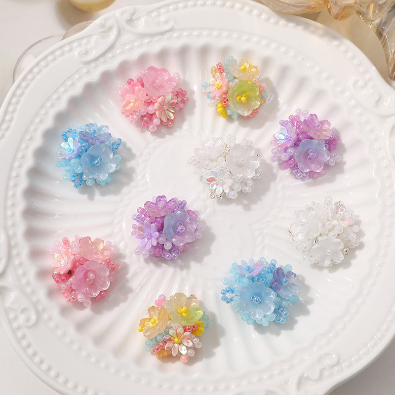 Men Accessories Jewellery - 2pcs Crystal Flower Patches for Clothing