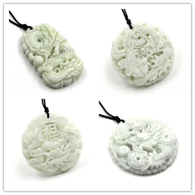 Natural White jade Dragon Phoe - огляд і ціна Men Accessories Jewellery