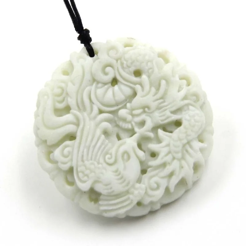 Natural White jade Dragon Phoe - огляд і ціна Men Accessories Jewellery