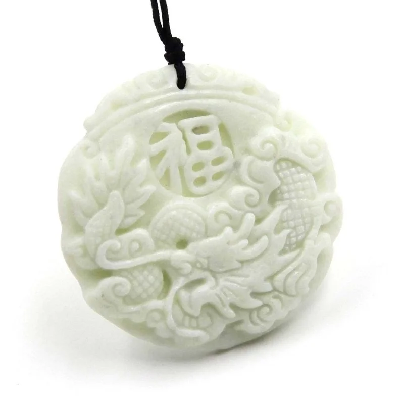 Natural White jade Dragon Phoe - огляд і ціна Men Accessories Jewellery