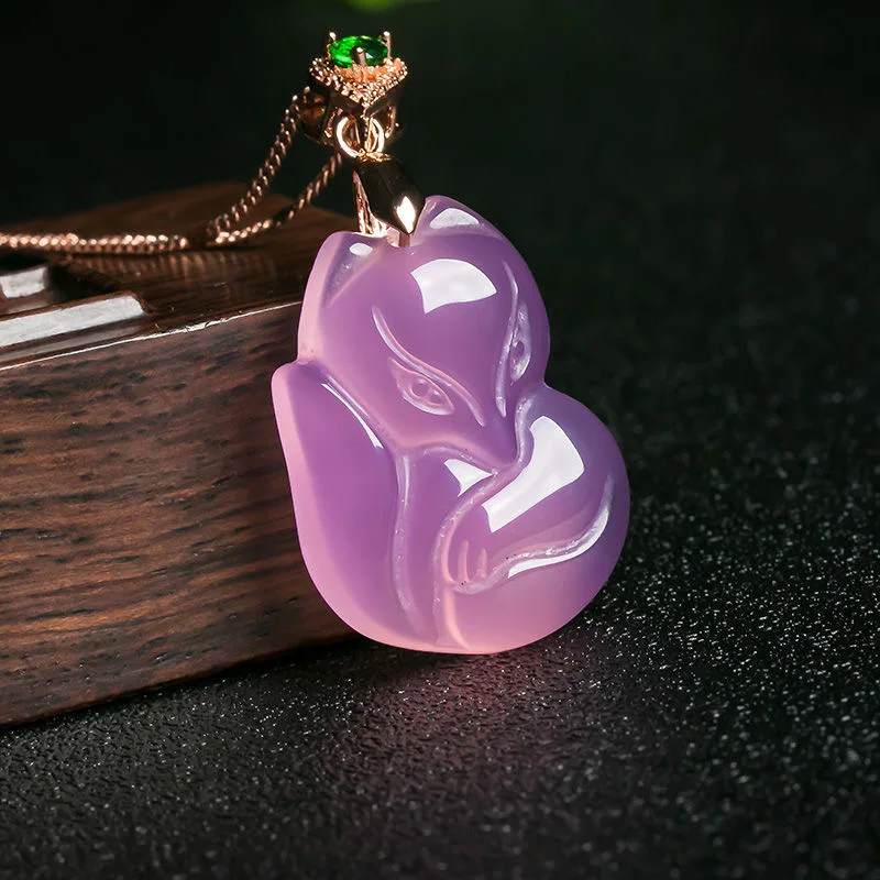 Natural Purple Agate Fox Penda - огляд і ціна Men Accessories Jewellery
