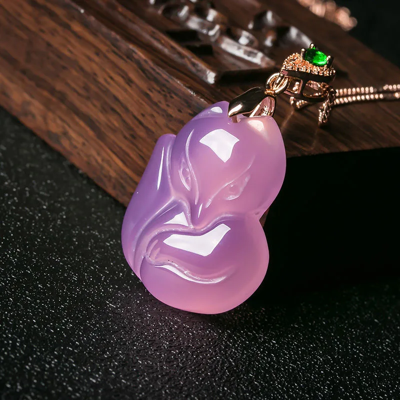 Natural Purple Agate Fox Penda - огляд і ціна Men Accessories Jewellery