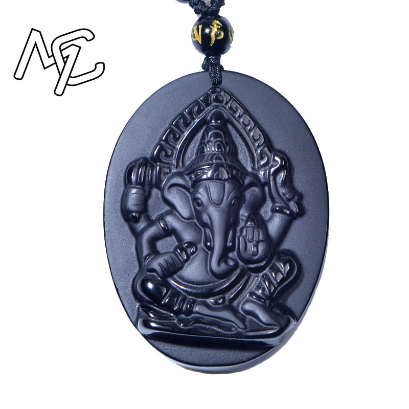 Natural Obsidian Elephant God  - огляд і ціна Men Accessories Jewellery