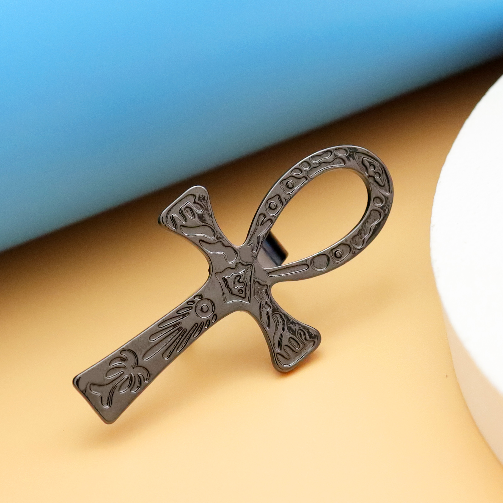 Black Ankh Cross Ring Tribal E - огляд і ціна Men Accessories Egypt