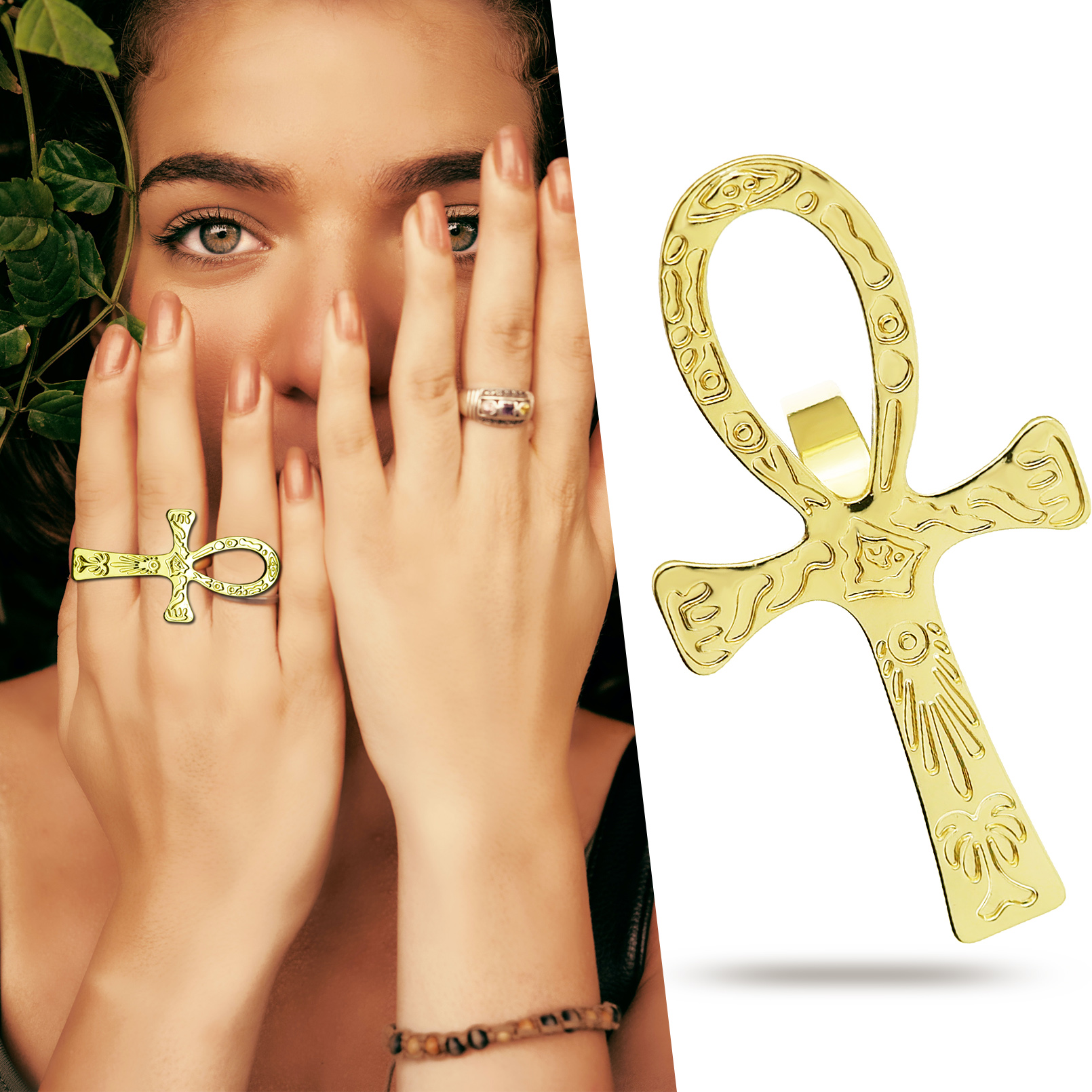 Black Ankh Cross Ring Tribal E - огляд і ціна Men Accessories Egypt