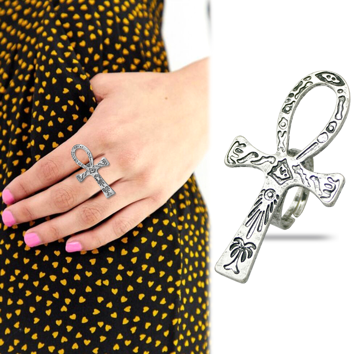 Black Ankh Cross Ring Tribal E - огляд і ціна Men Accessories Egypt