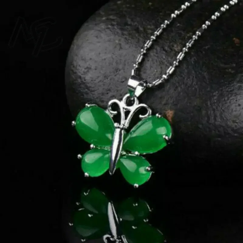 S925 Silver Green Jade Butterf - огляд і ціна Men Accessories Jewellery