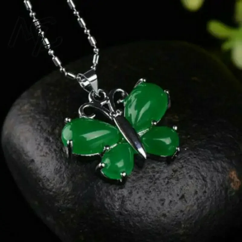 S925 Silver Green Jade Butterf - огляд і ціна Men Accessories Jewellery