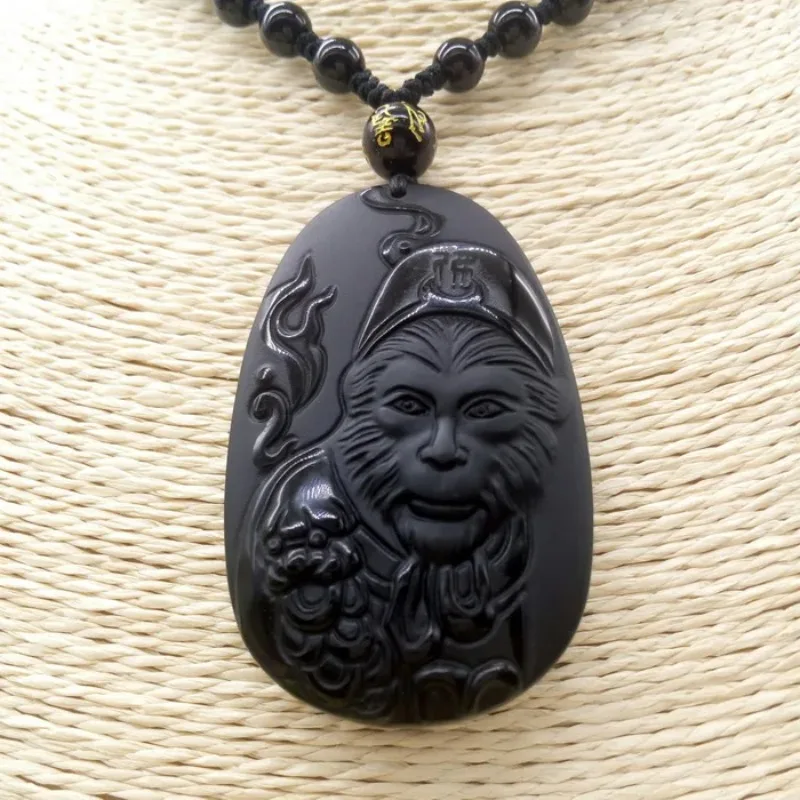 Natural Obsidian Sun WuKong Pe - огляд і ціна Men Accessories Jewellery