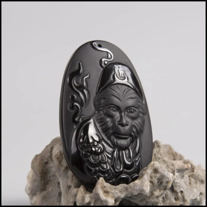 Natural Obsidian Sun WuKong Pe - огляд і ціна Men Accessories Jewellery