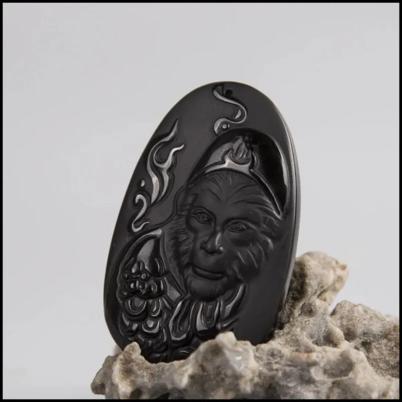 Natural Obsidian Sun WuKong Pe - огляд і ціна Men Accessories Jewellery