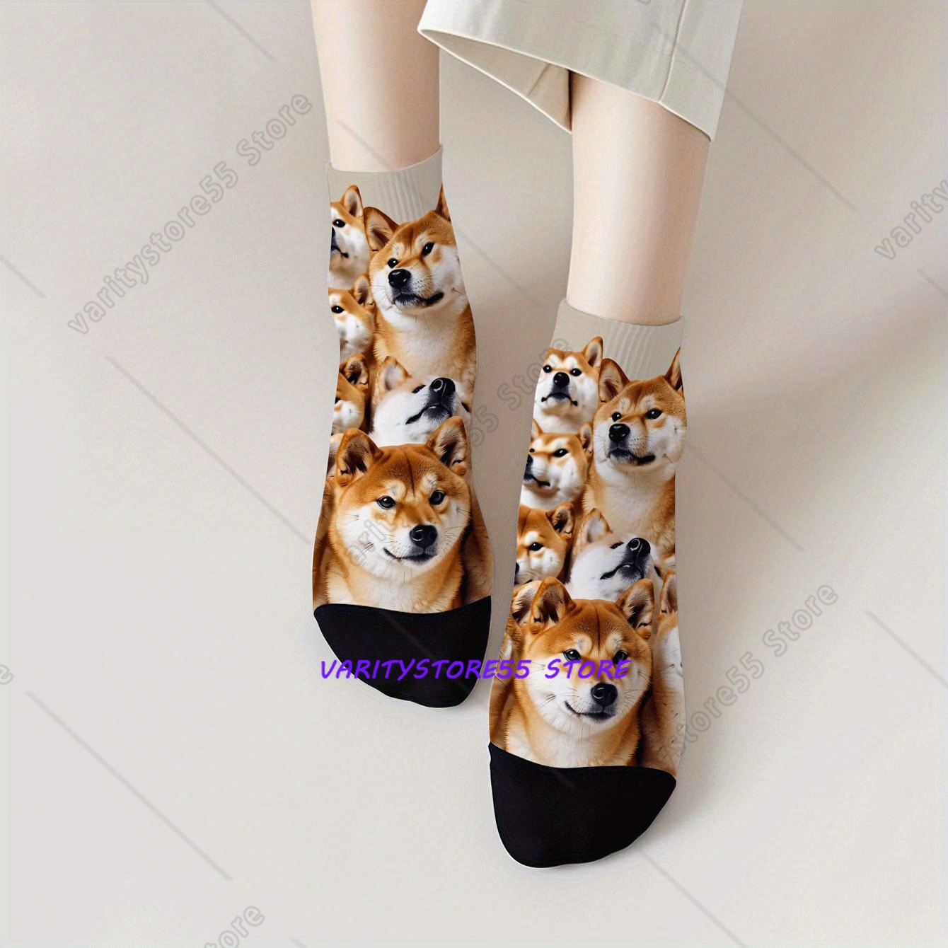 Cute Shiba Inu Print Ankle Soc - огляд і ціна Men'S Accessories Fashion